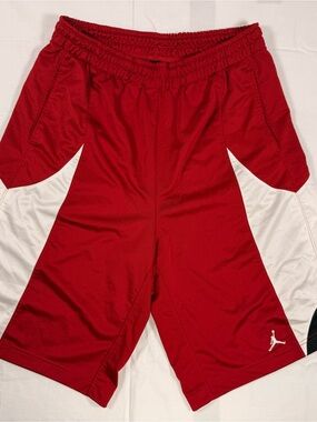 Jordan Red and White Men's Athletic Basketball Shorts